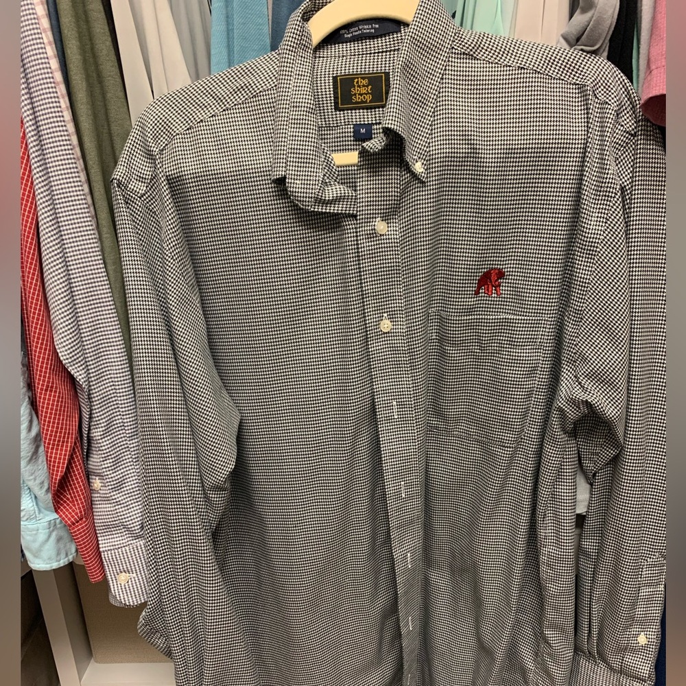 EUC Men’s Houndstooth Univ of Alabama Collared Button Down from “The Shirt Shop”